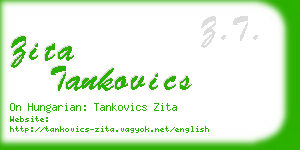 zita tankovics business card